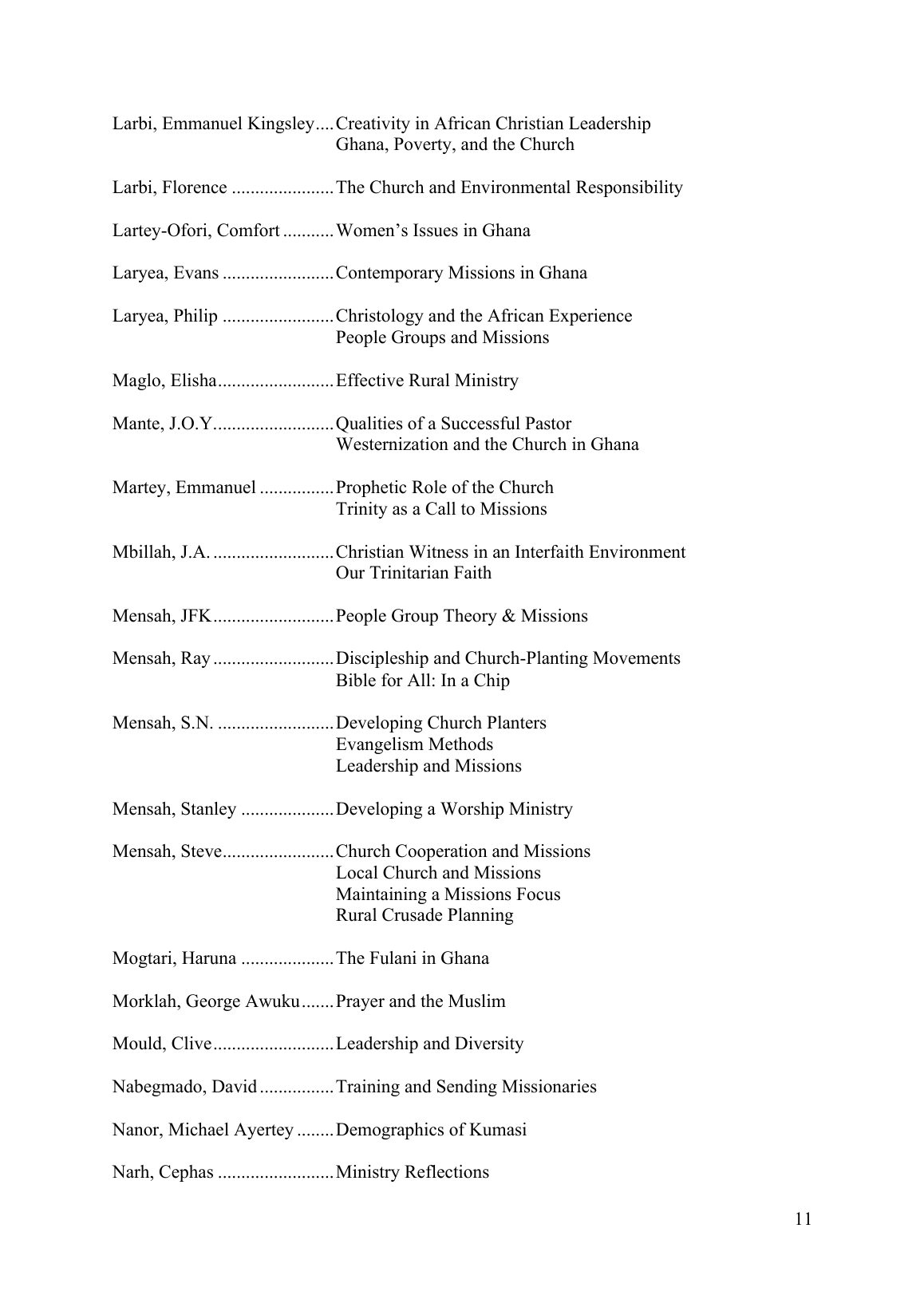Teachers and Subjects, page 11